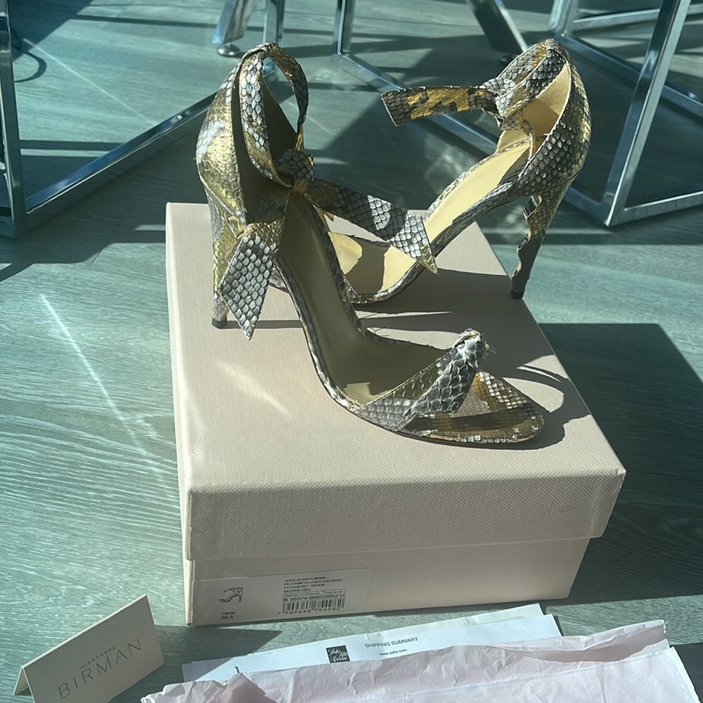 Alexandre Birman Clarita Python Wave-Heel Sandals - image 5